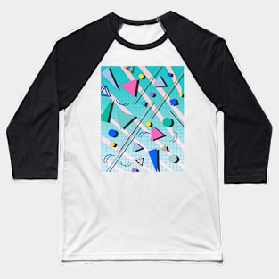 80s pop retro pattern 4 Baseball T-Shirt